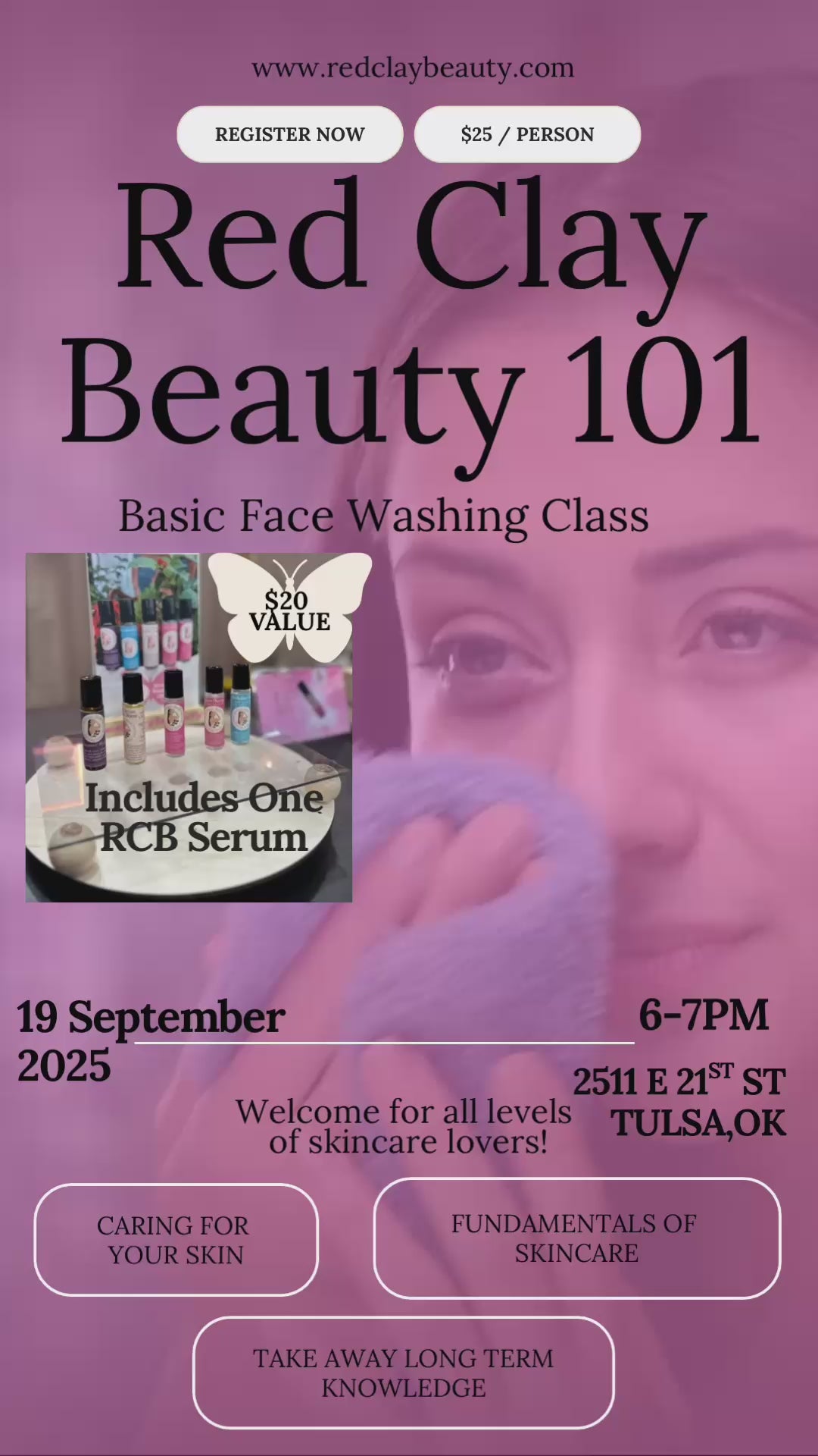 Red Clay Beauty 101: Basic Face Washing Class
